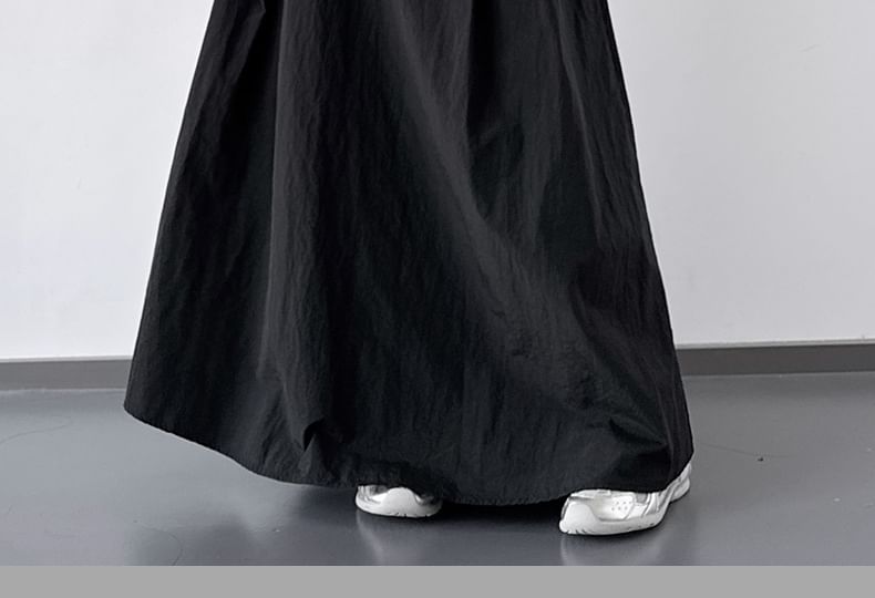 Mid Rise Plain Maxi A-Line Skirt