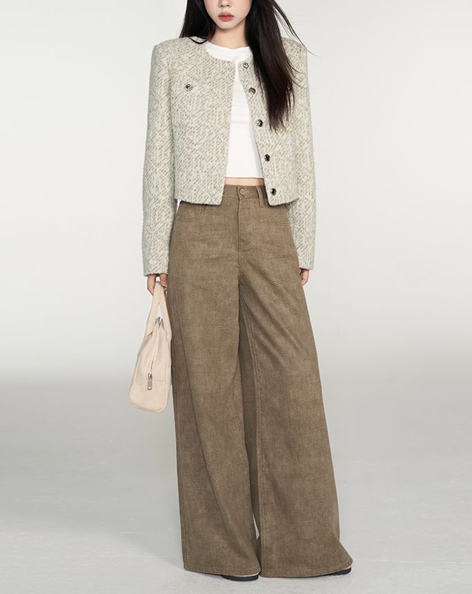 Button-Up Tweed Jacket