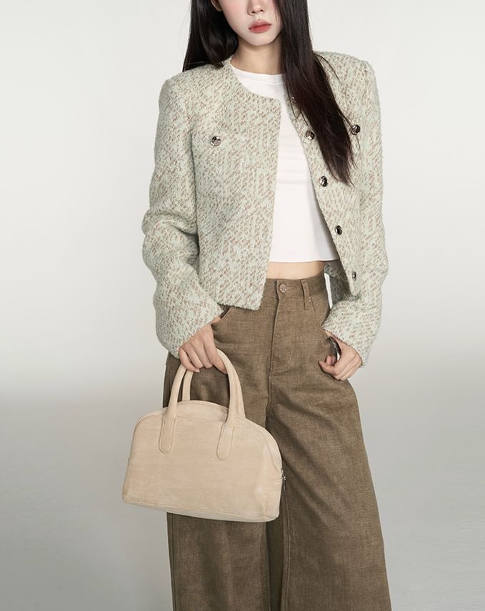 Button-Up Tweed Jacket