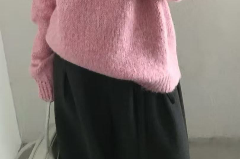 Melange V-Neck Knit Sweater