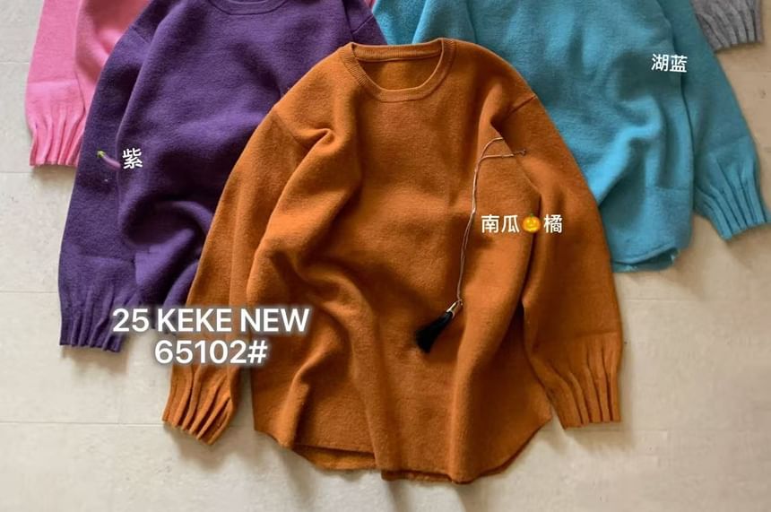 Oversized Crew Neck Pullover Sweater