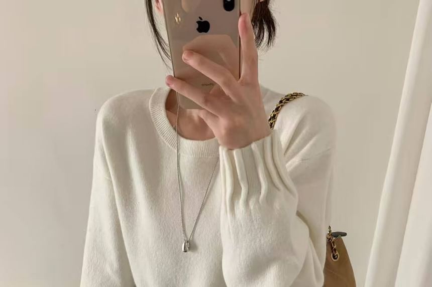 Oversized Crew Neck Pullover Sweater