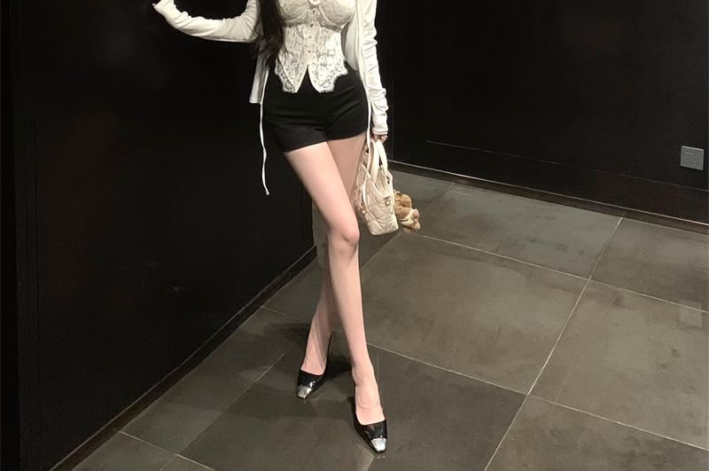 Strapless Lace Corset Top / Crop Cardigan