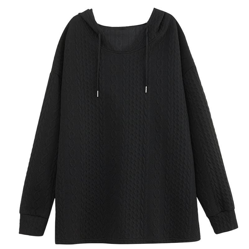 Drawstring Jacquard Hoodie in Oversized Fit