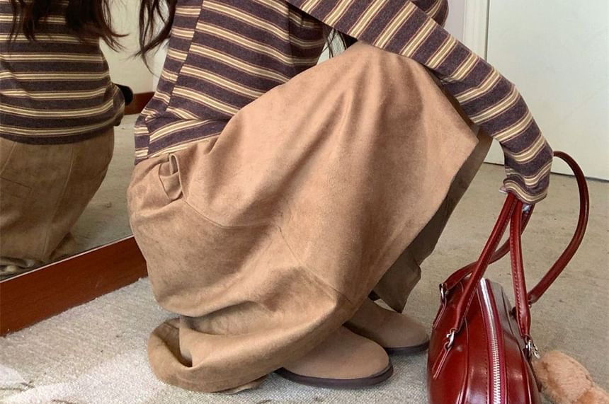 Striped Scoop Neck Fitted Long-Sleeve Tee