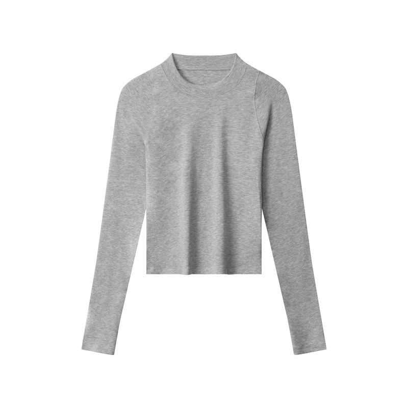 Crew Neck Fitted Long-Sleeve Tee