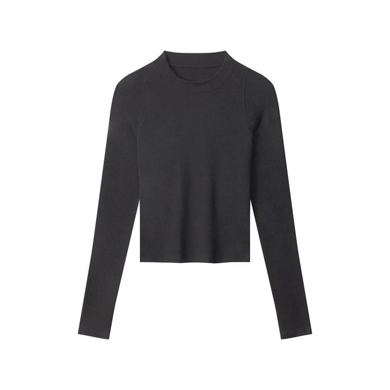Crew Neck Fitted Long-Sleeve Tee