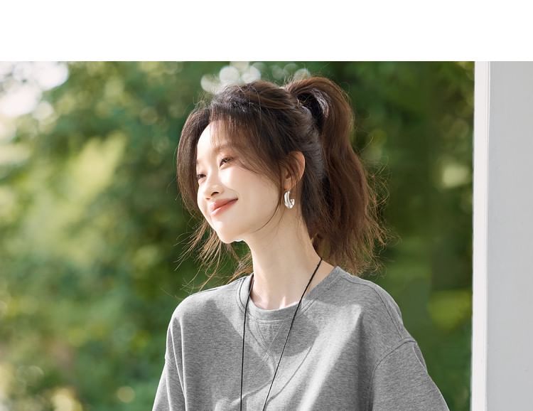 Striped Crewneck Knit Pullover with Faux Two-Piece Look