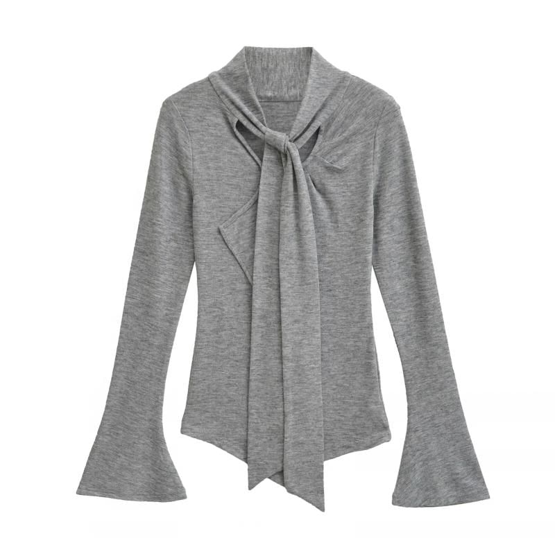 Asymmetrical Cutout Top with Long Sleeves