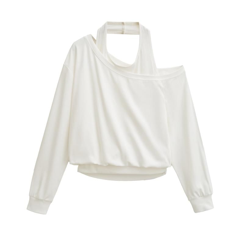 Cutout Sweatshirt with Faux Two-Piece Design