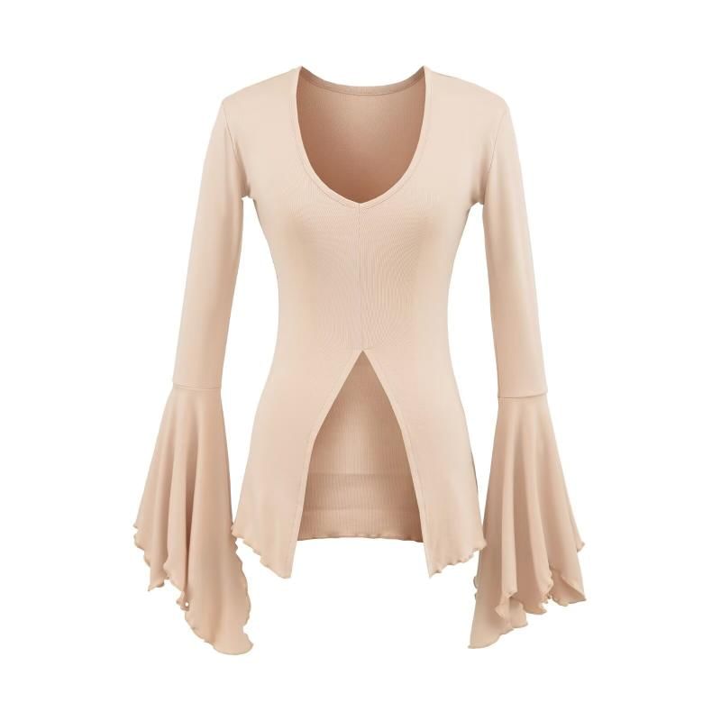 V-Neck Long Sleeve Basic Top