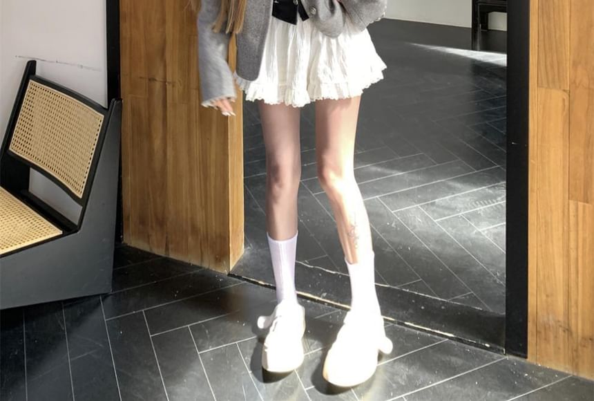 Round Neck Plain Button Up Wool Jacket