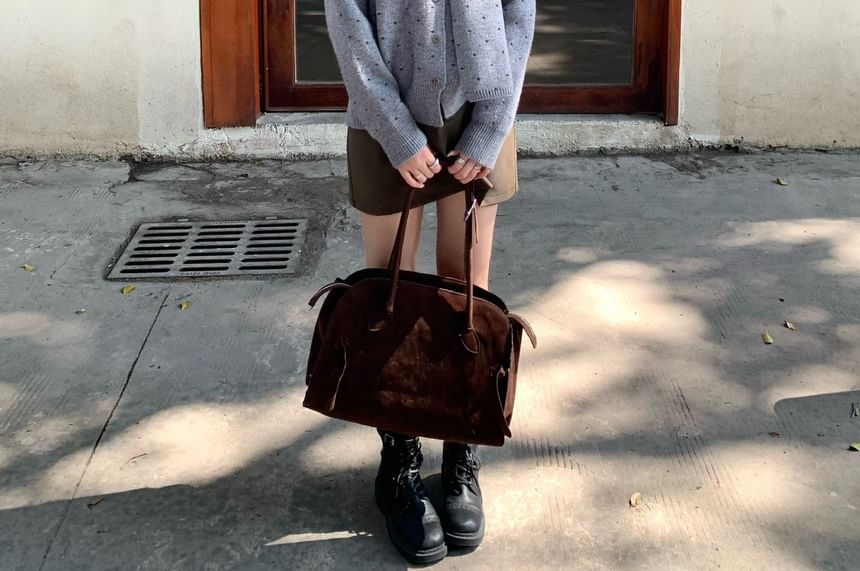 Dotted Cardigan & Scarf Set