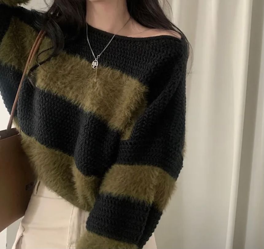 Striped Bateau Neck Jumper