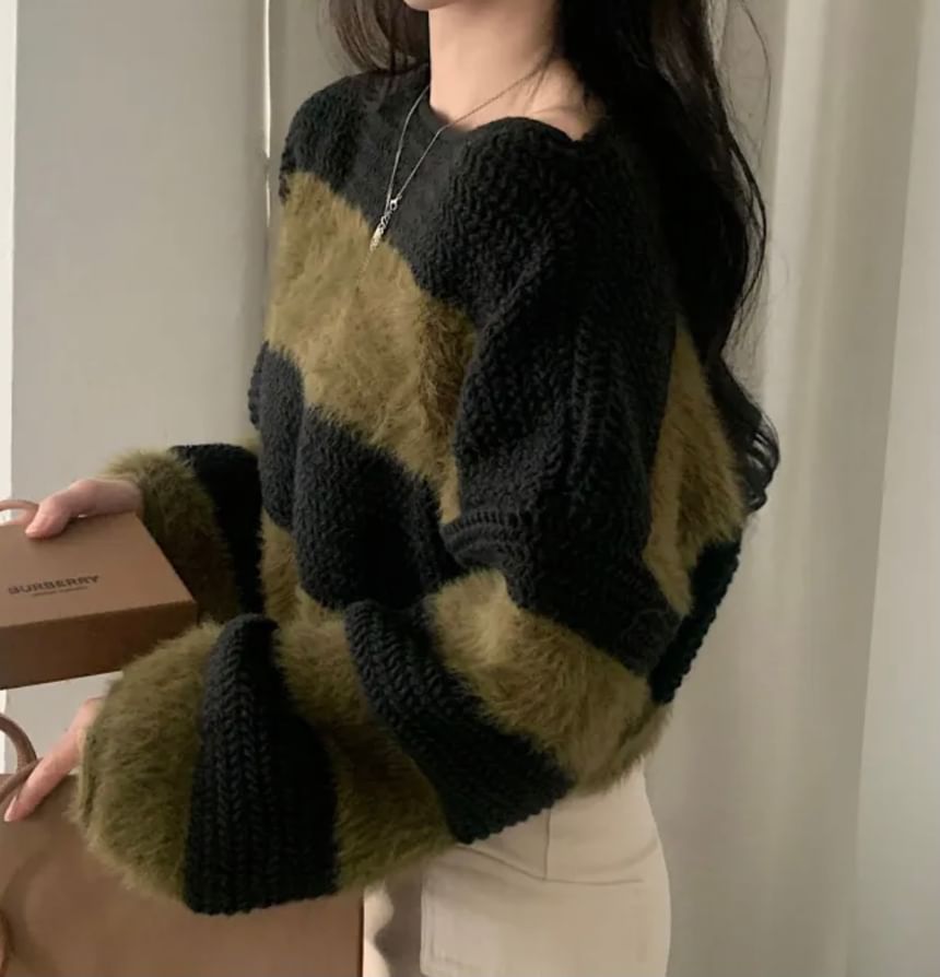 Striped Bateau Neck Jumper