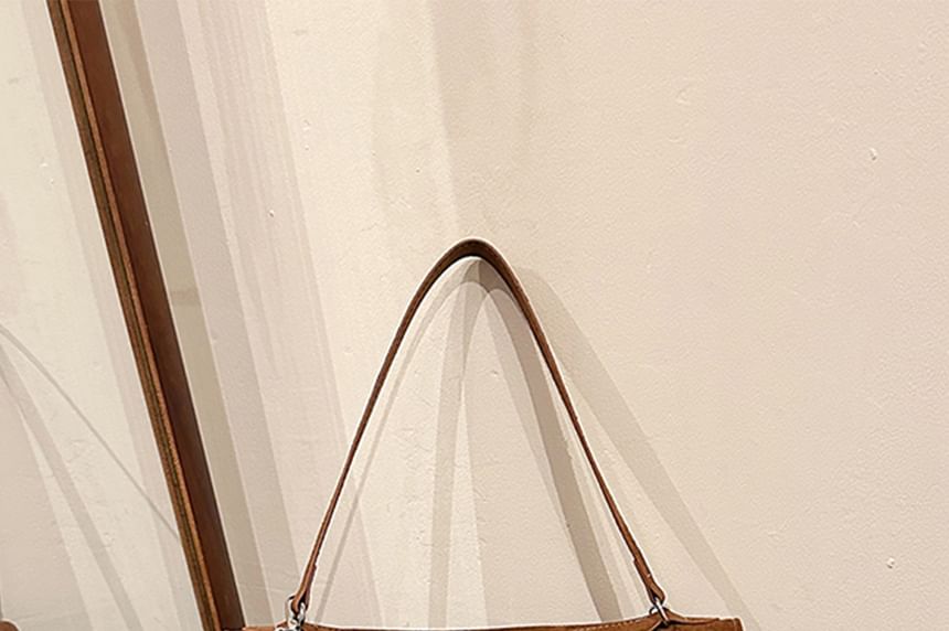 Buckle Flap Faux Suede Crossbody Shoulder Bag