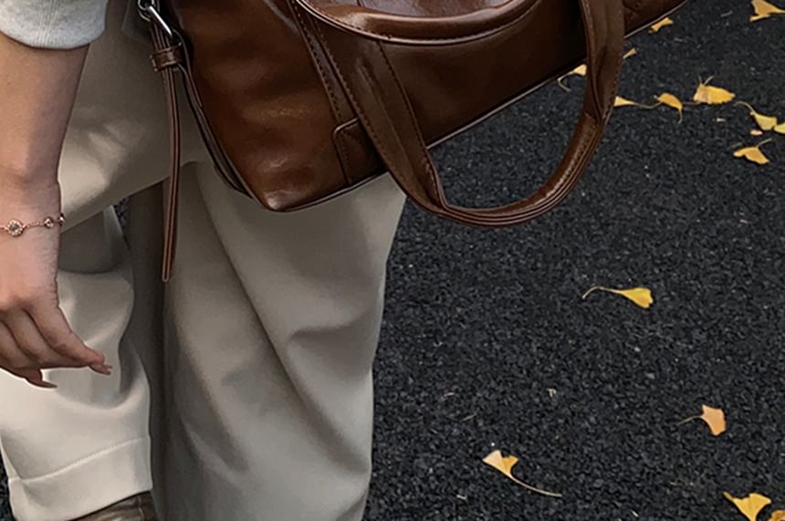 Faux Leather Crossbody Shoulder Bag
