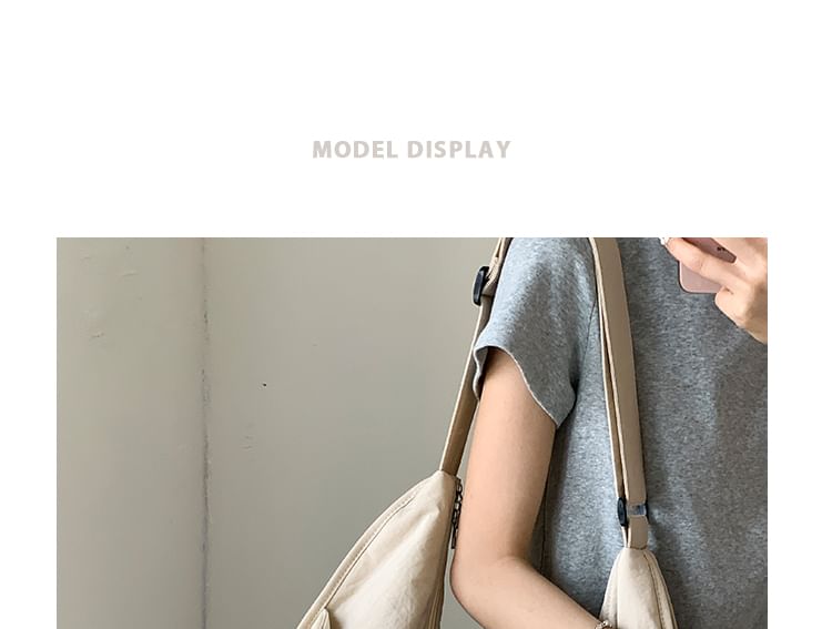 Plain Nylon Crossbody Shoulder Bag