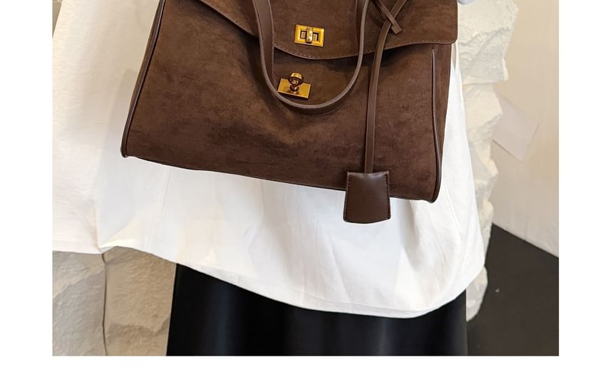 Flap Faux Suede Crossbody Shoulder Bag