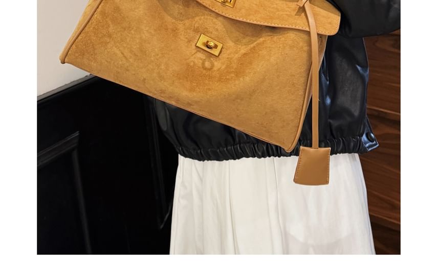 Flap Faux Suede Crossbody Shoulder Bag