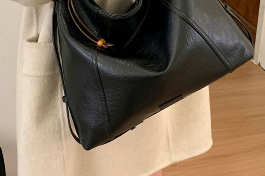 Panel Faux Leather Crossbody Shoulder Bag
