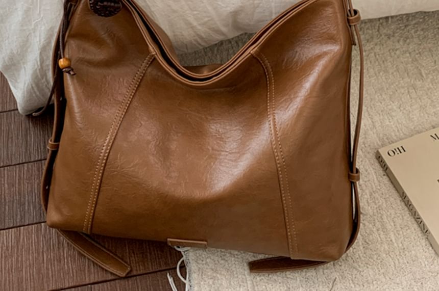Panel Faux Leather Crossbody Shoulder Bag