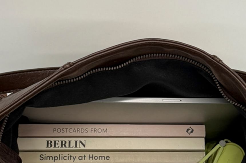 Panel Faux Leather Crossbody Shoulder Bag