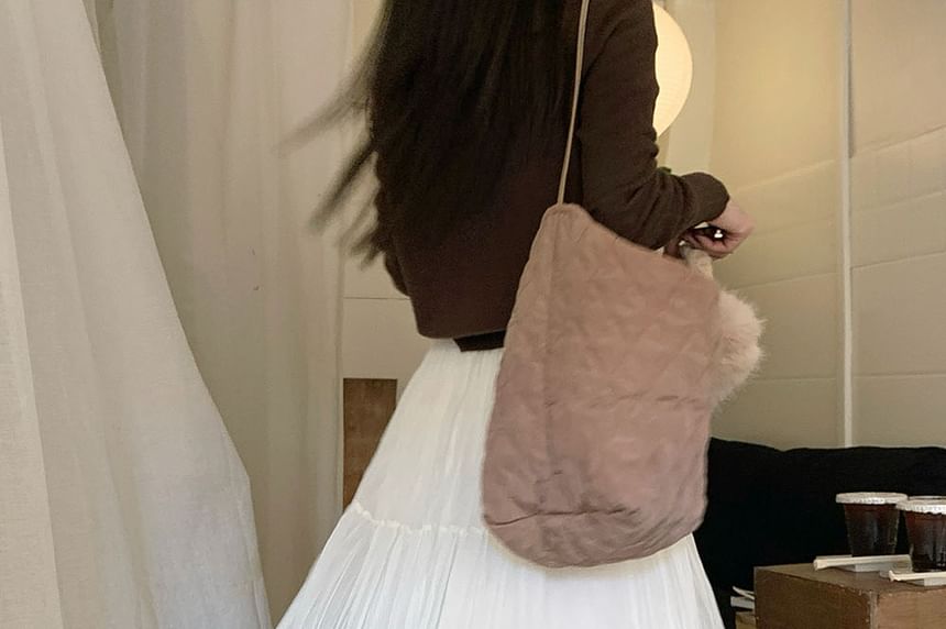 High-Waist Tiered Mesh Maxi Skirt