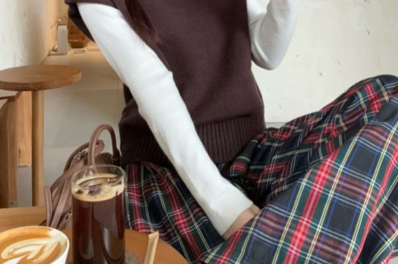 Turtleneck Cap-Sleeve Knit Top or Long-Sleeve Tee