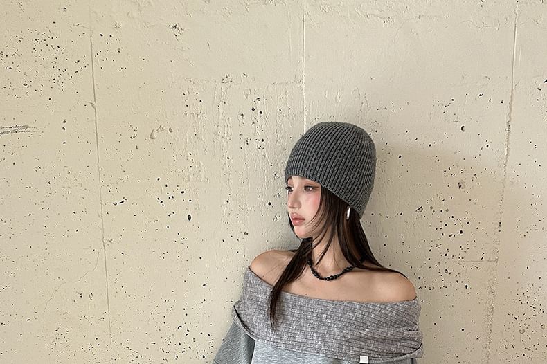 Off-Shoulder Paneled Hoodie with Drop Shoulder Sleeves