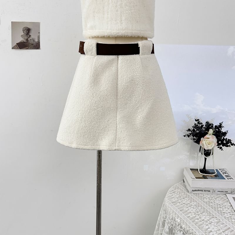 Fleece Mini A-Line Skirt
