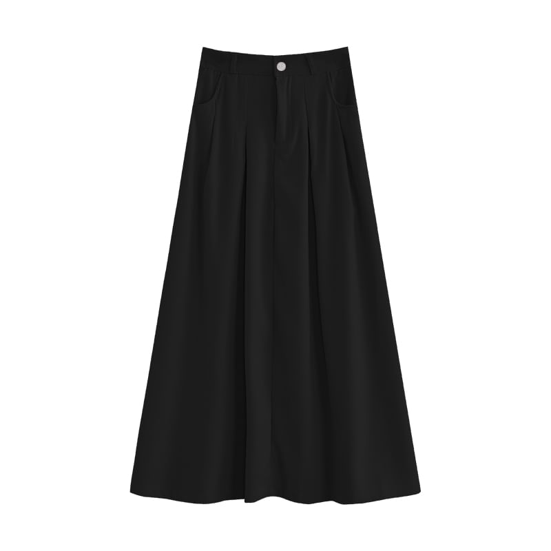 High-Waist Pleated Maxi Skirt