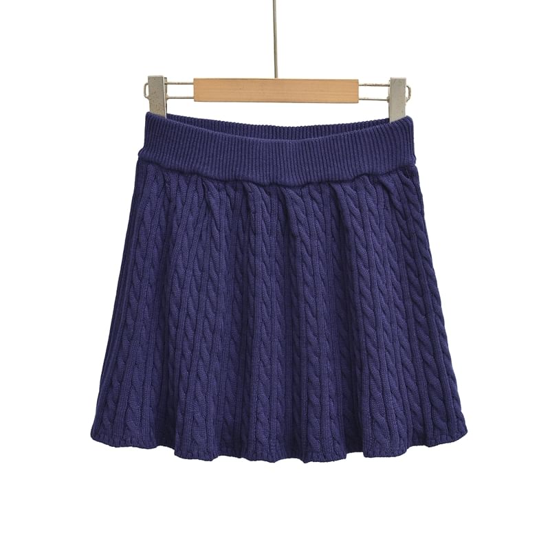 Cable Knit Mini A-Line Skirt