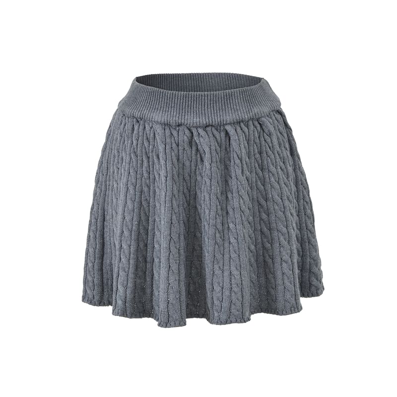 Cable Knit Mini A-Line Skirt