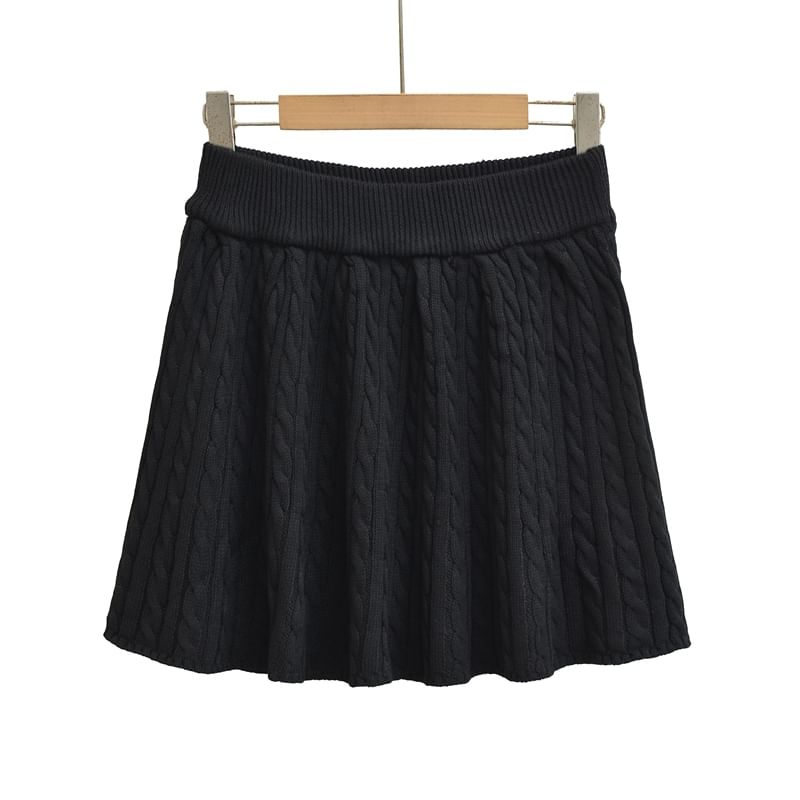 Cable Knit Mini A-Line Skirt