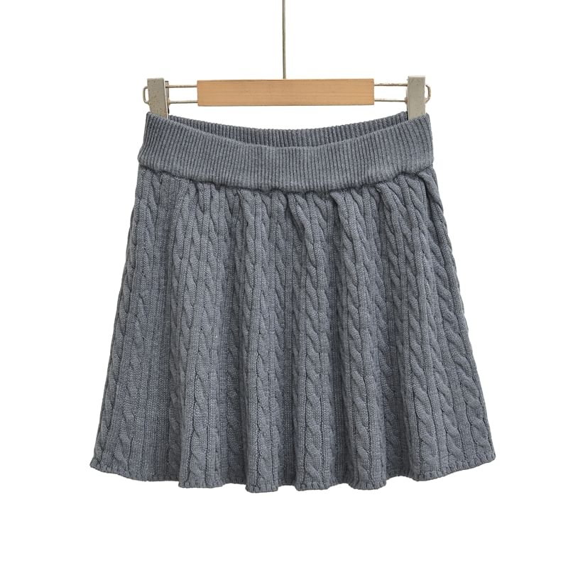 Cable Knit Mini A-Line Skirt