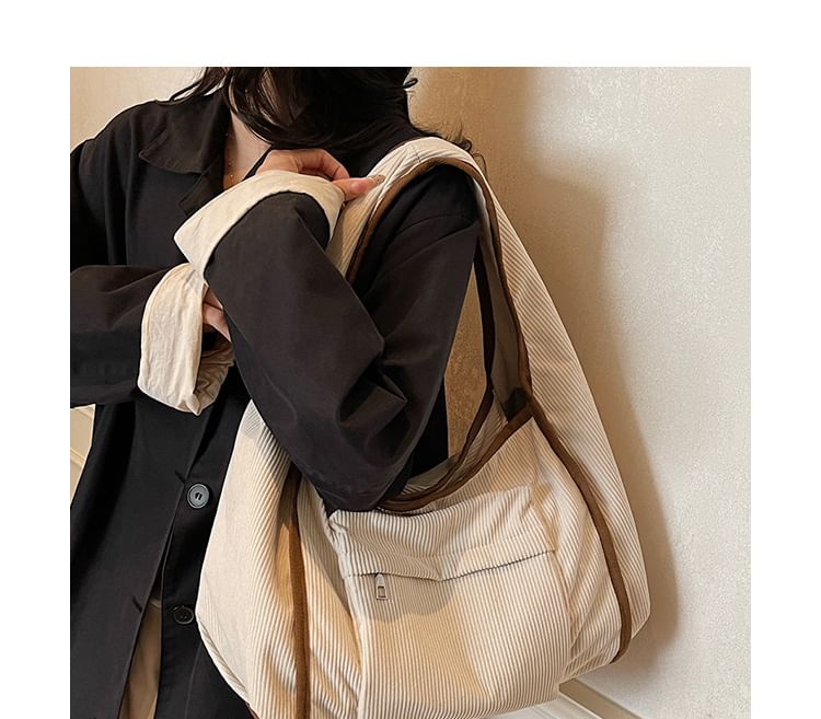 Corduroy Striped Shoulder Bag