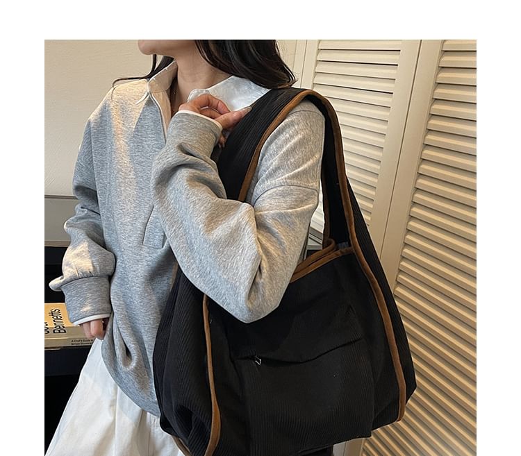 Corduroy Striped Shoulder Bag