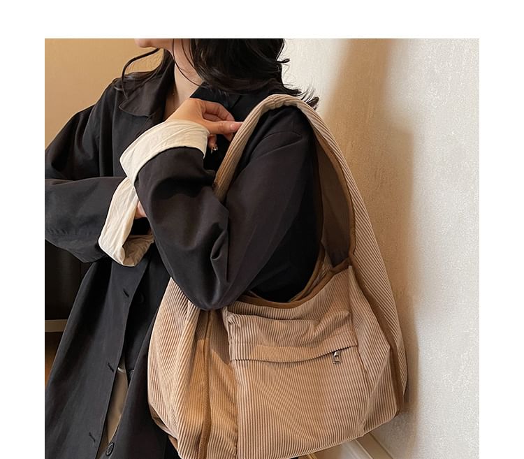 Corduroy Striped Shoulder Bag