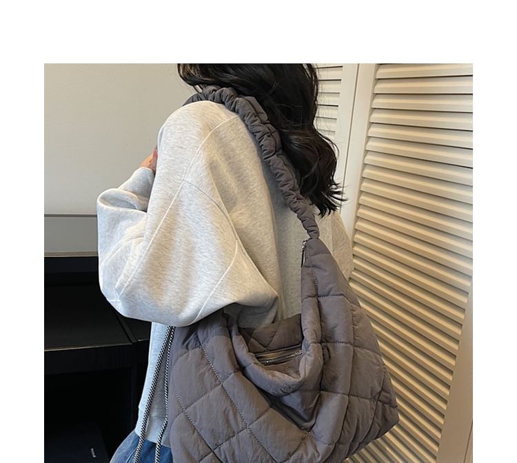 Quilted Plain Shoulder Bag