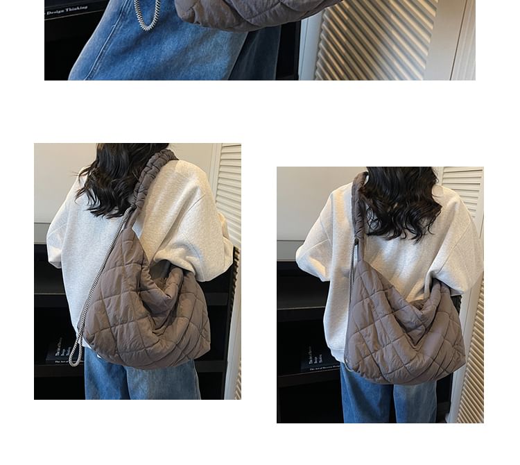 Quilted Plain Shoulder Bag