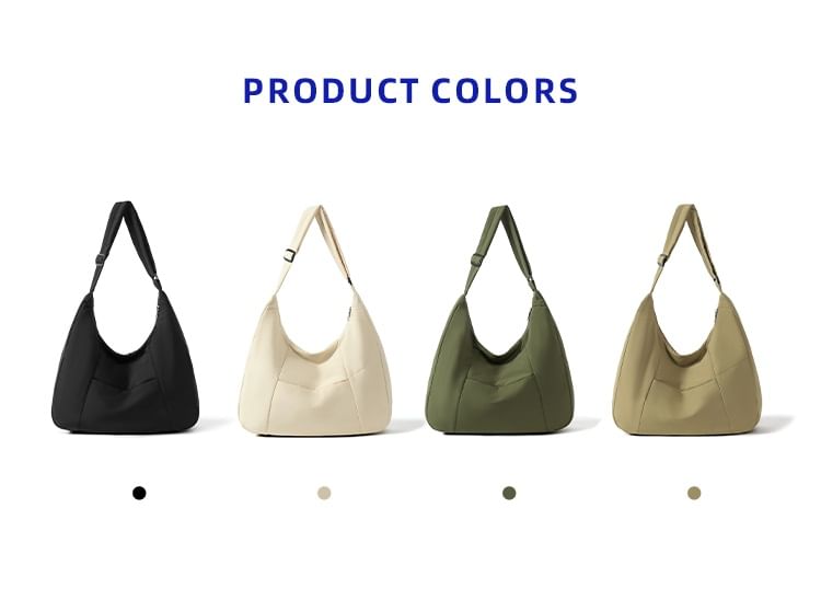 Nylon Plain Shoulder Bag