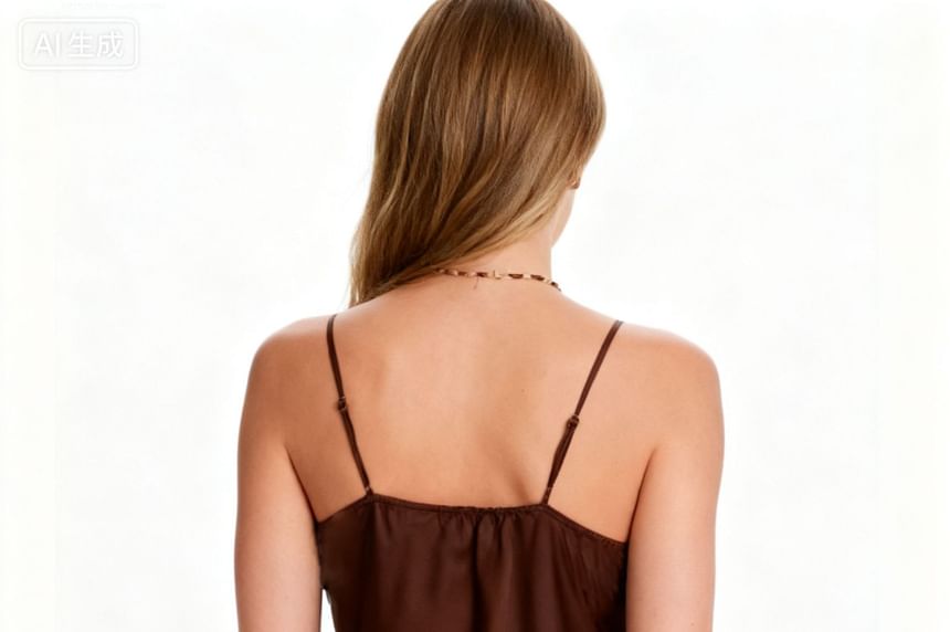 Asymmetrical V-Neck Lace Trim Camisole in Solid Color