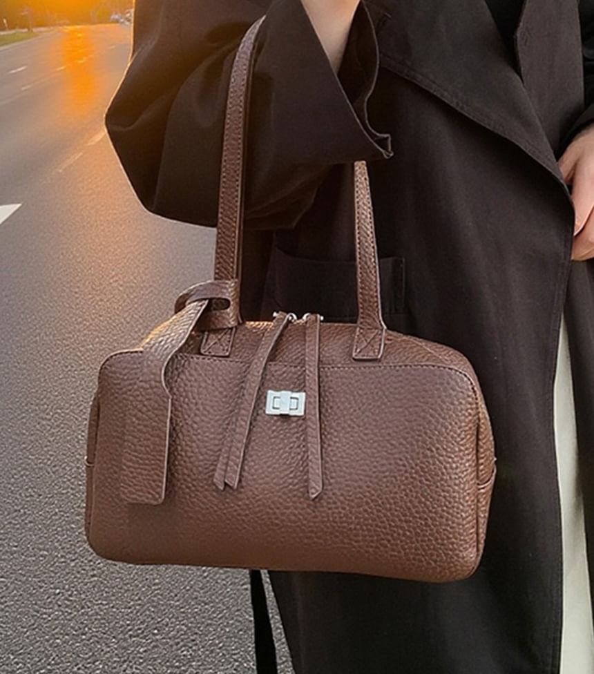 Plain Faux Leather Tote Bag