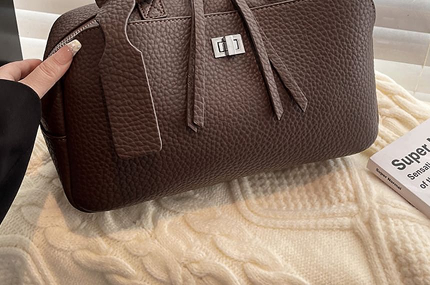 Plain Faux Leather Tote Bag