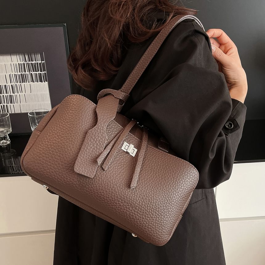 Plain Faux Leather Tote Bag