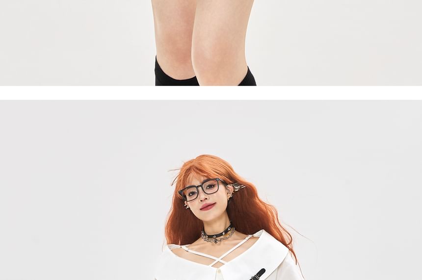 V-Neck Long Sleeve Shirt with Solid Color