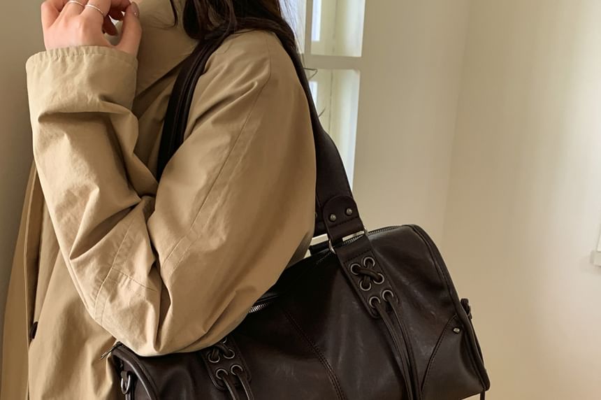 Buckled Lace Up Crossbody Shoulder Bag