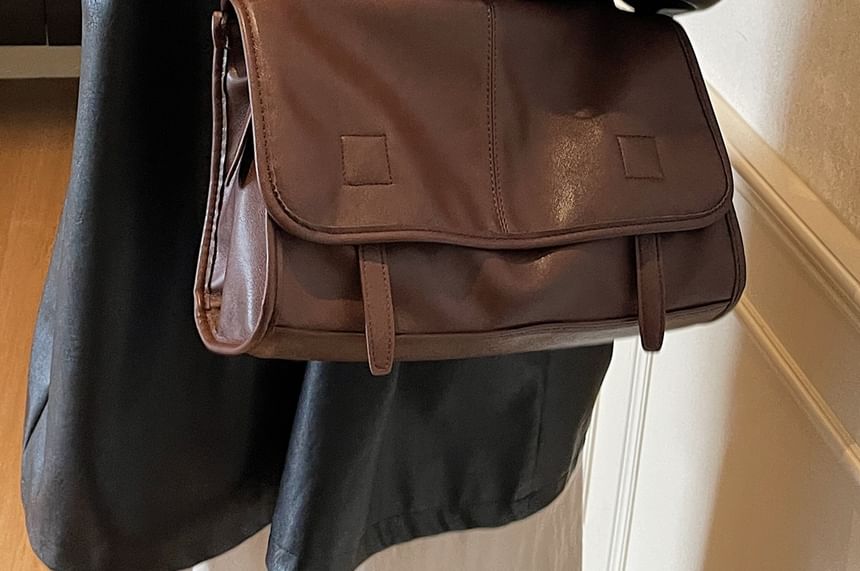 Flap Faux Leather Shoulder Bag