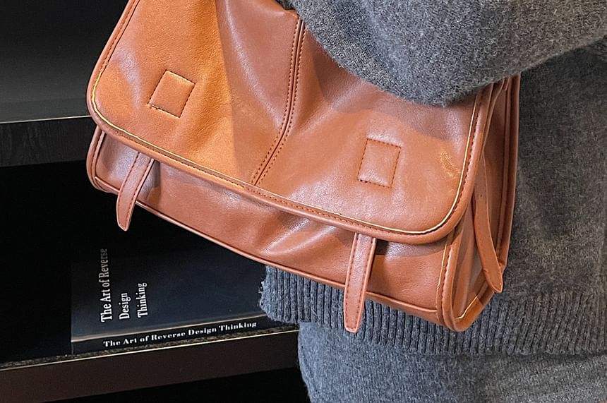 Flap Faux Leather Shoulder Bag